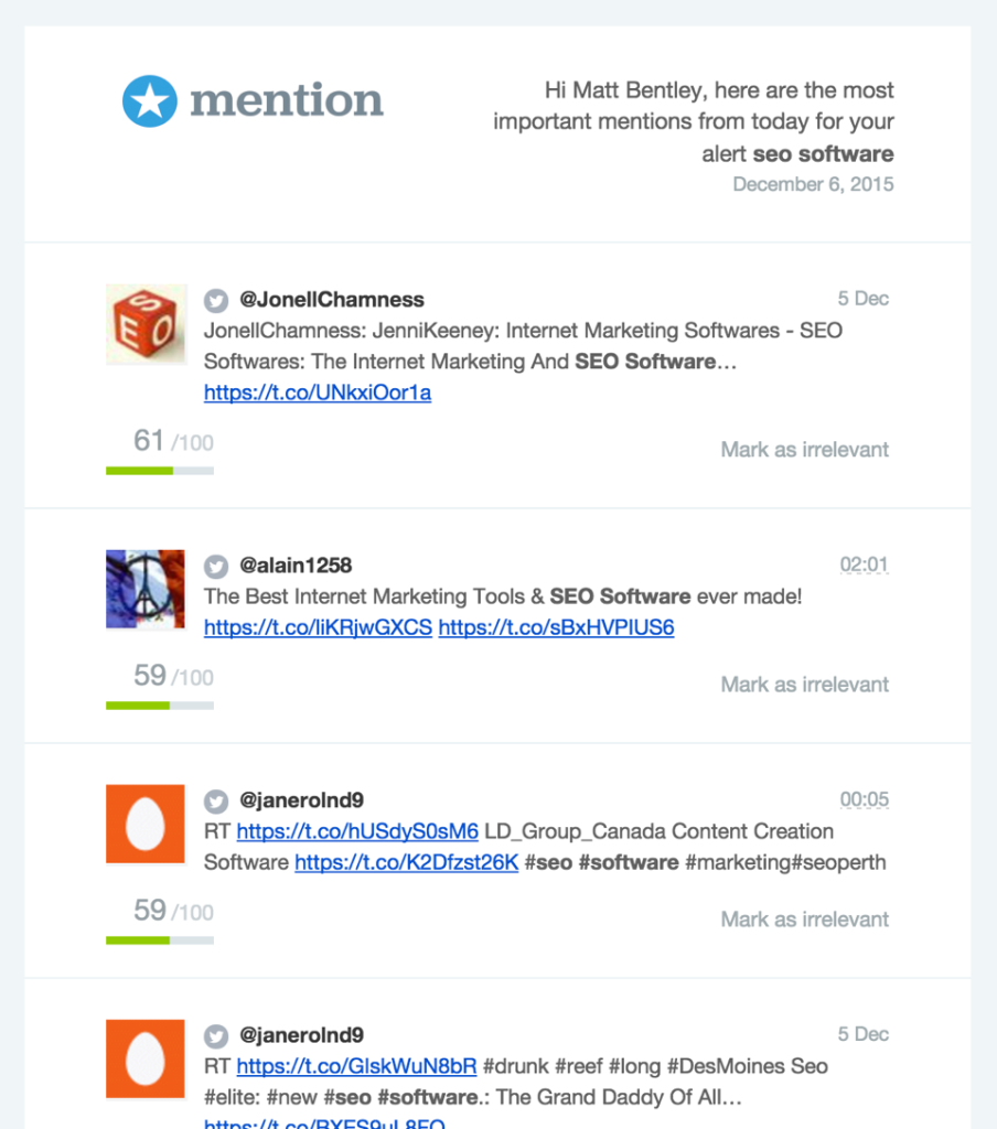 using Mention for link building