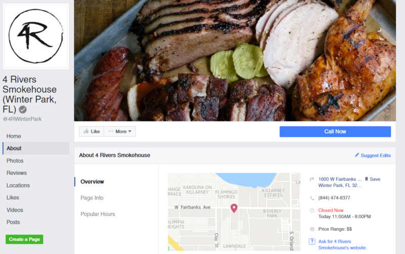 restaurant using Facebook effectively in social media marketing