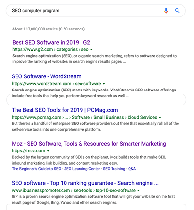 SEO software search